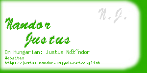 nandor justus business card